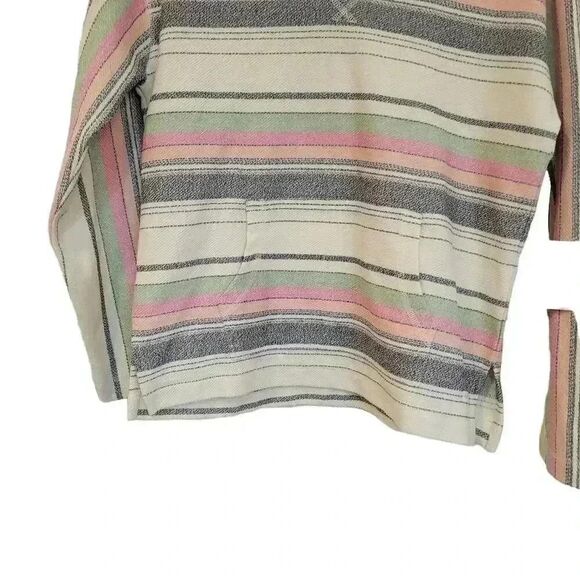 O'Neill Girl's Ivory Striped Cotton/Poly Rita Hooded Lounge Pullover NEW - Picture 5 of 14